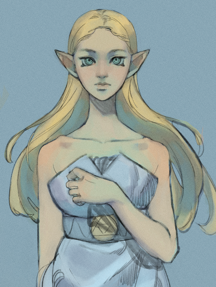 Zelda The Legend of Zelda - Breath of the Wild. I thought she looked so pretty in that white dress of hers!